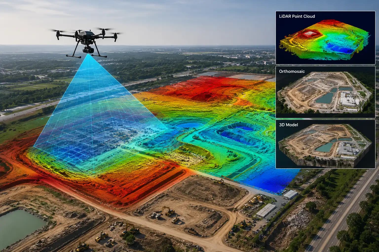 Drone mapping and survey — orthomosaic and 3D aerial capture